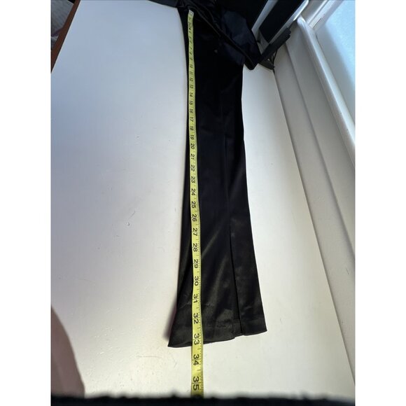 Zara Satin High Rise Split Hem Leggings Womens Medium Black - Picture 7 of 8